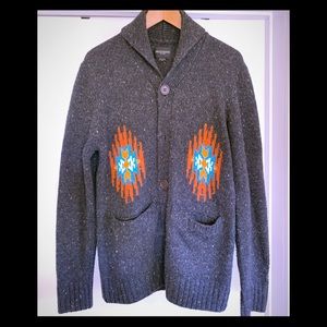 Obey Propaganda Charcoal Wool Shawl Cardigan M